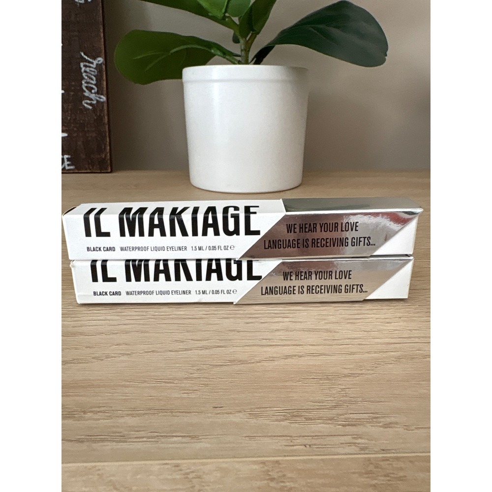 Set of 2 Il Makiage Black Card Waterproof Liquid Eyeliner Black 1.5ml New